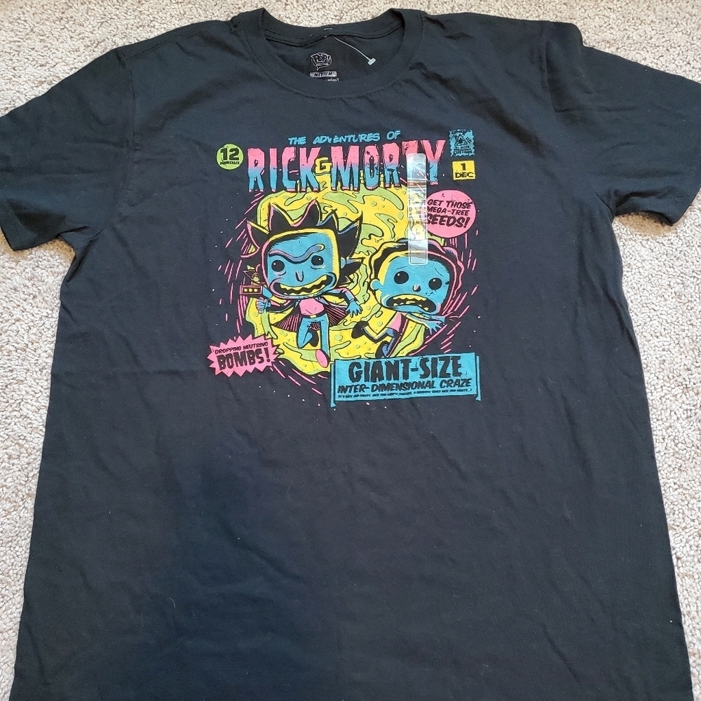 Pop! Rick And Morty Unisex Tshirt With Colorful Graphic New Without Tags